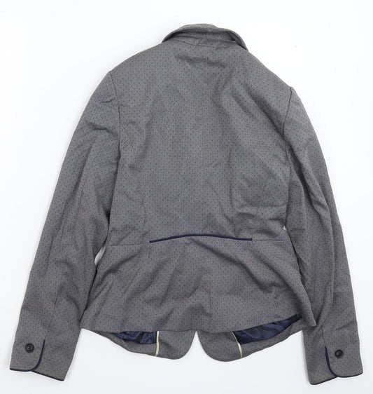 NEXT Womens Grey Spotted  Jacket Blazer Size 12