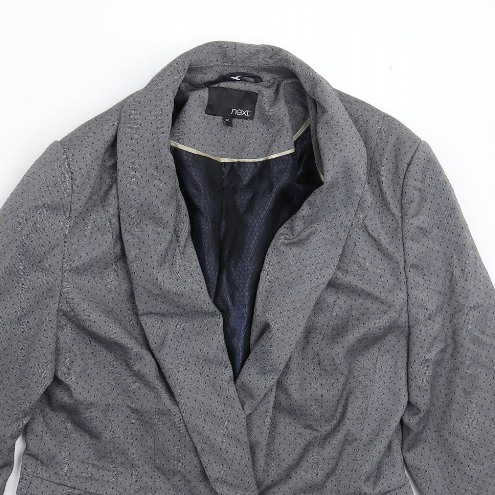 NEXT Womens Grey Spotted  Jacket Blazer Size 12