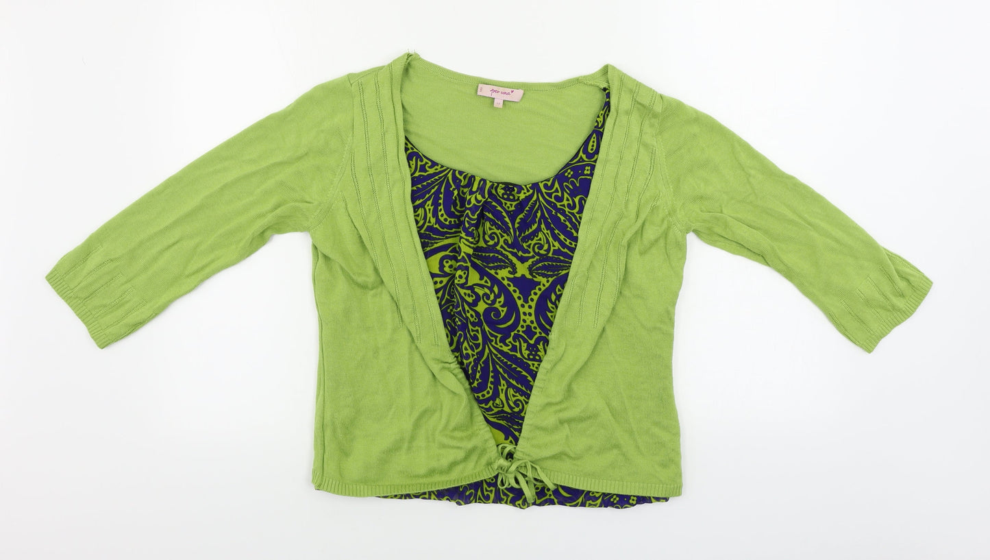 Womens UK Size 12 Marks and Spencer Green Cardigan Jumper