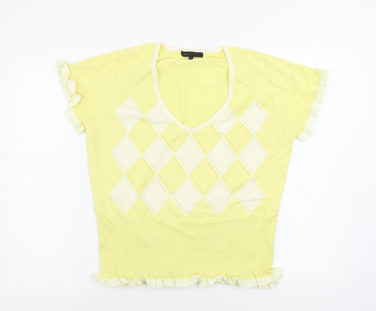 Womens UK Size 18 NEXT Yellow Pullover Jumper