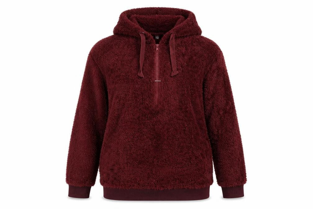 Womens Red   Henley Hoodie Size M