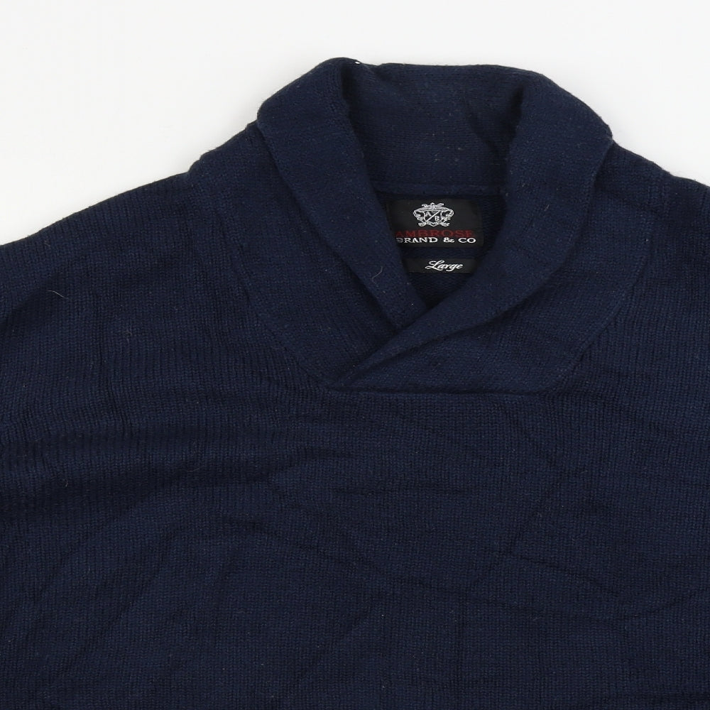 Ambrose Mens Blue   Pullover Jumper Size L