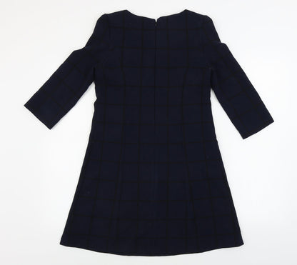 TRAFALUC  Womens Blue Check  A-Line  Size S