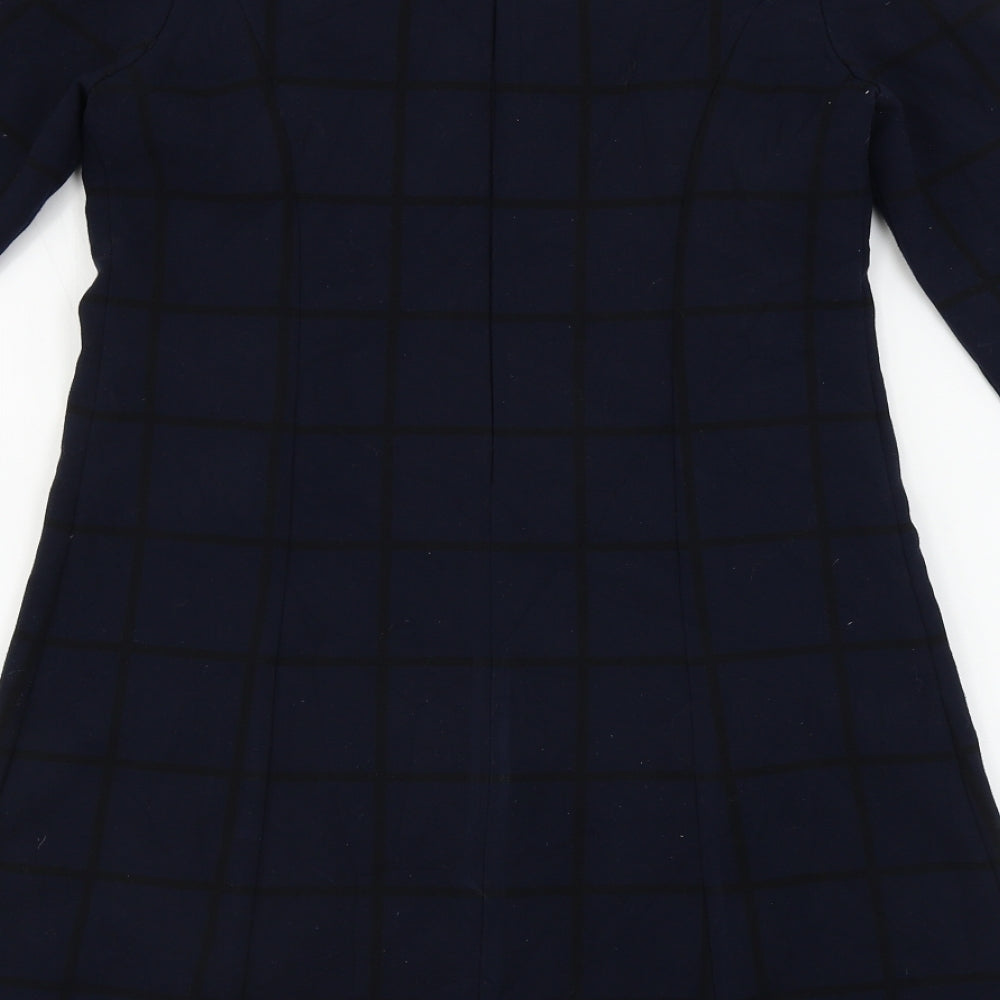 TRAFALUC  Womens Blue Check  A-Line  Size S