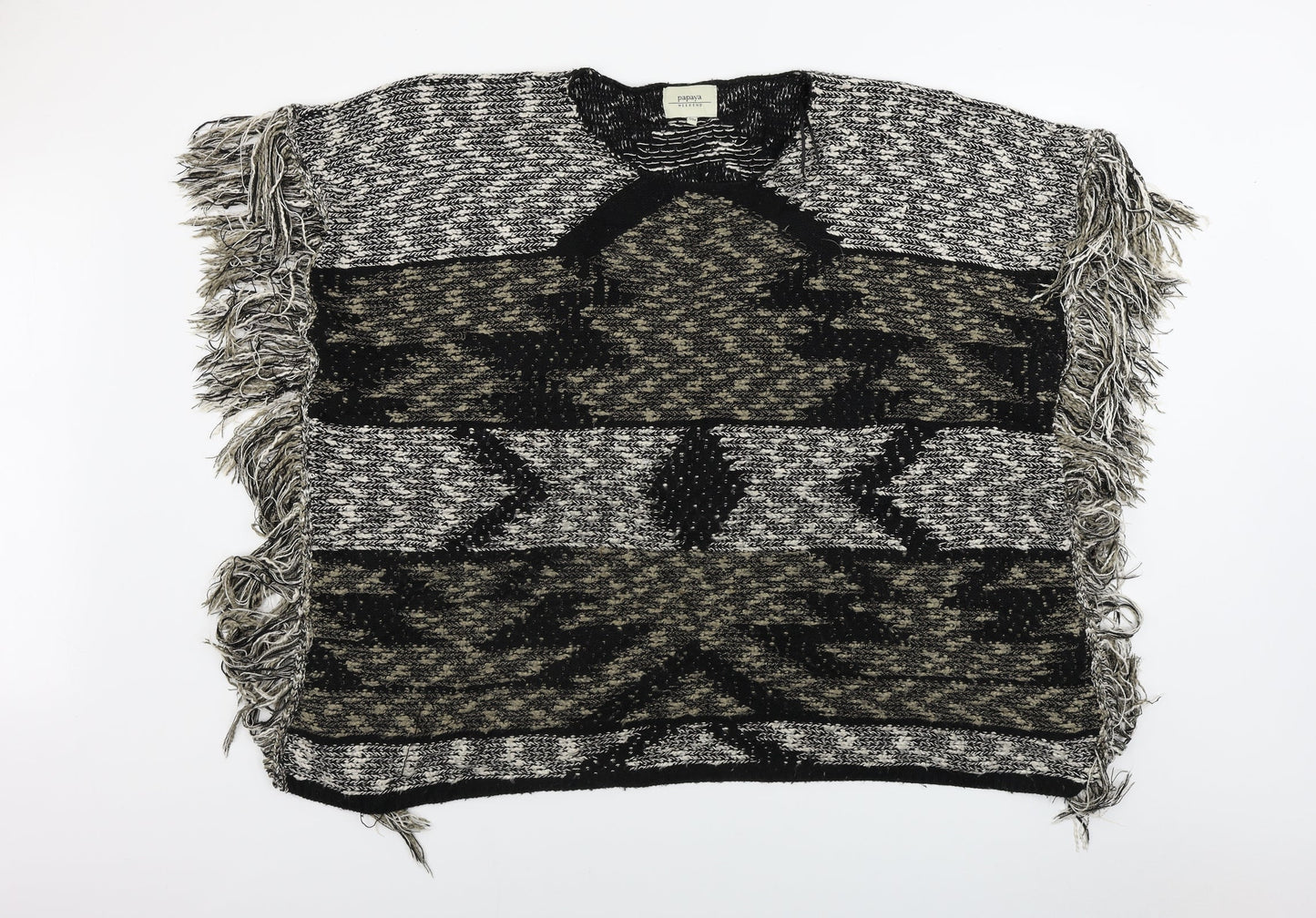 Womens UK Size M Papaya Black Shrug Jumper