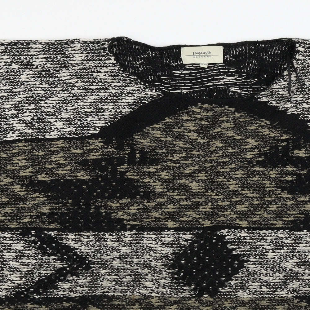 Womens UK Size M Papaya Black Shrug Jumper