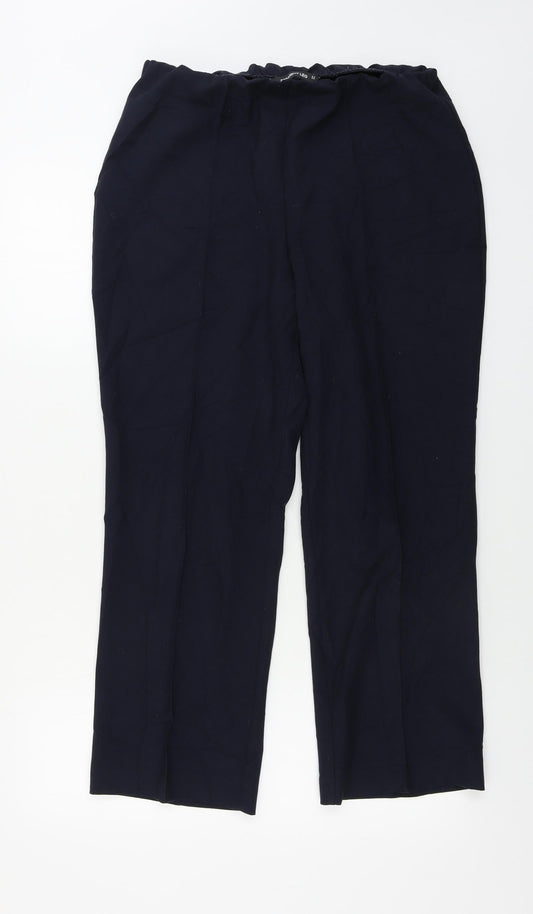 Womens UK Size 12 Preworn Regular Fit  Blue Trousers