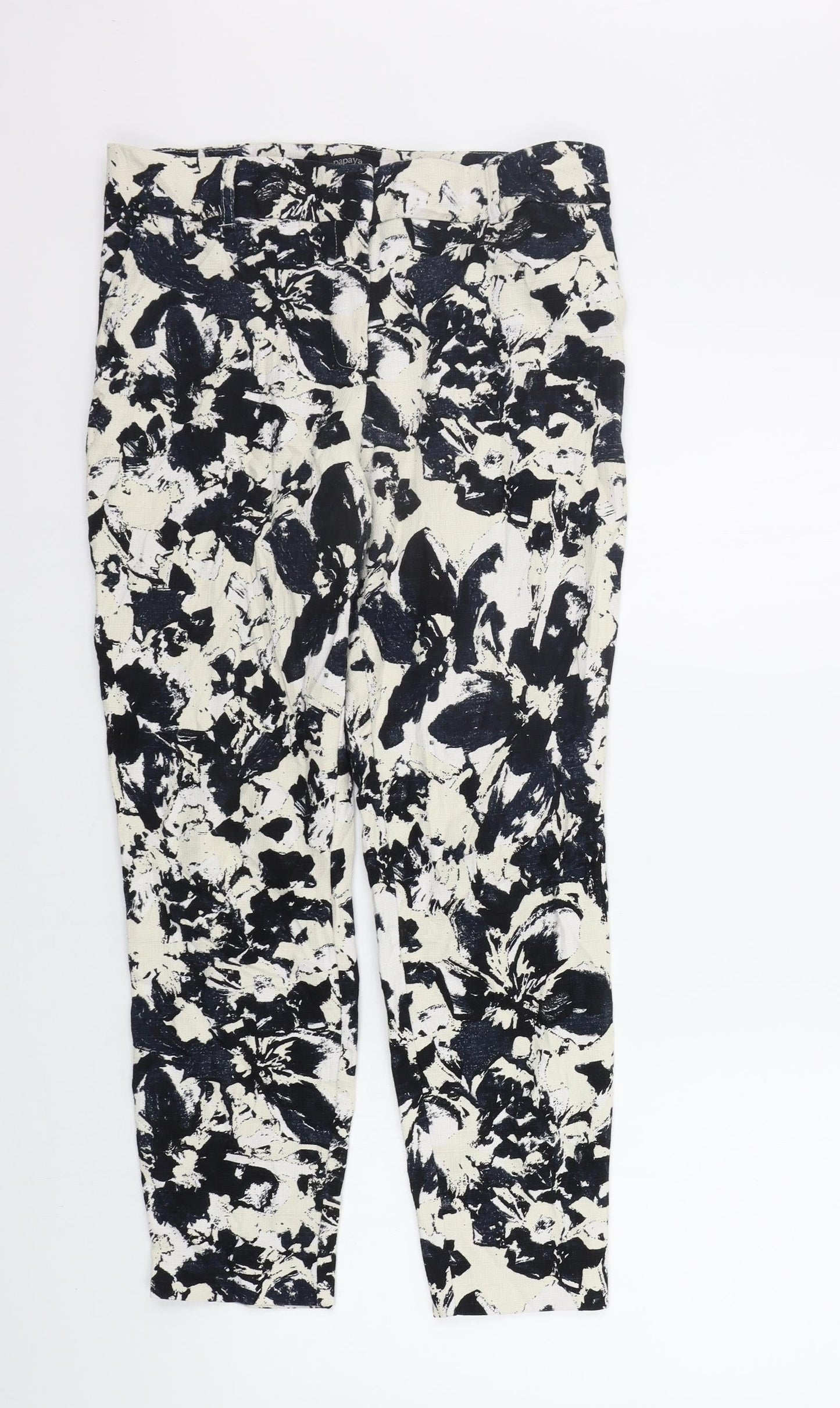 Womens UK Size 10 Papaya Regular Fit  White Trousers