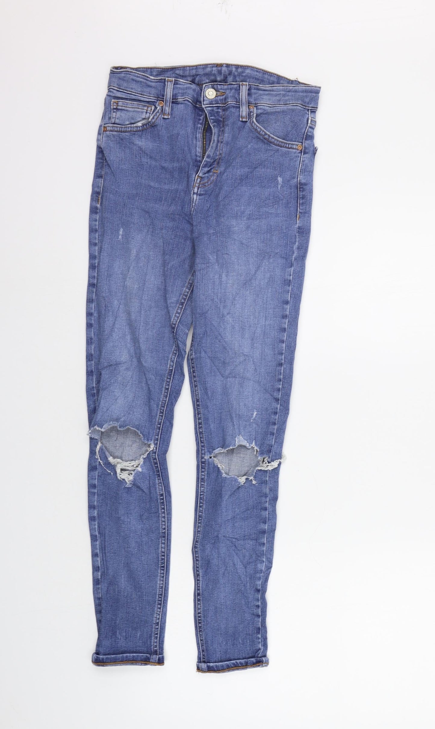 Topshop Womens Blue   Straight Jeans Size 28 in L32 in