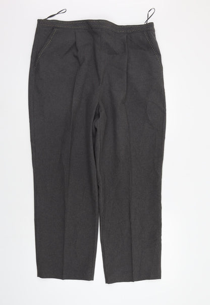BM Womens Grey   Trousers  Size 18 L25 in - Elastic Waist Band