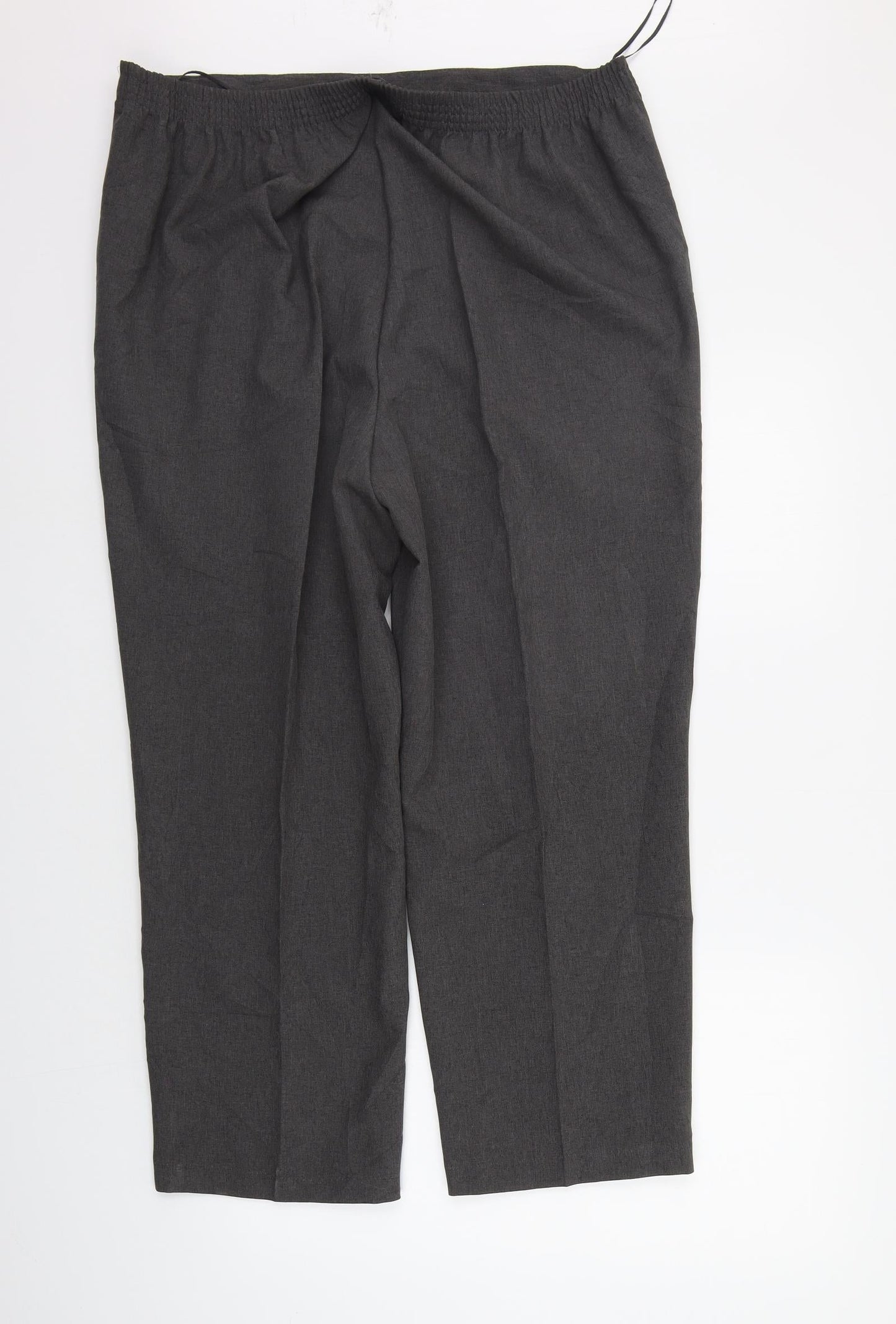 BM Womens Grey   Trousers  Size 18 L25 in - Elastic Waist Band
