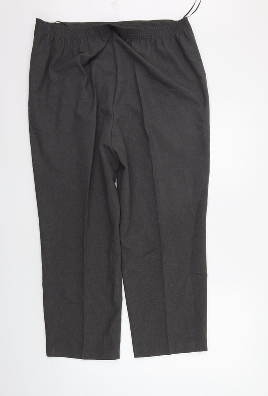 BM Womens Grey   Trousers  Size 18 L25 in - Elastic Waist Band