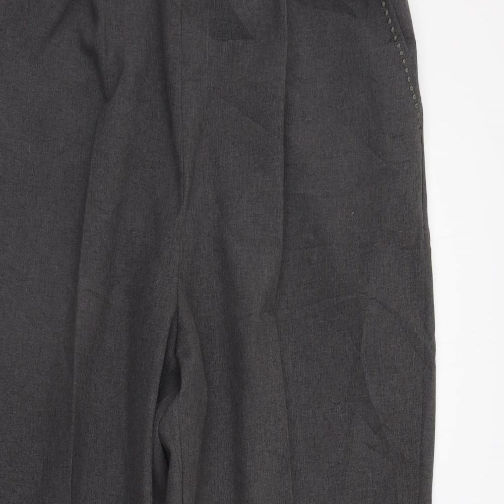 BM Womens Grey   Trousers  Size 18 L25 in - Elastic Waist Band