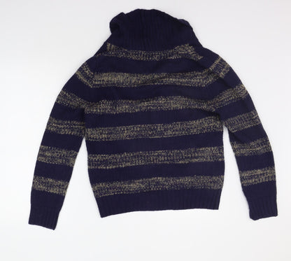 Rivington Womens Blue Striped  Cardigan Jumper Size S