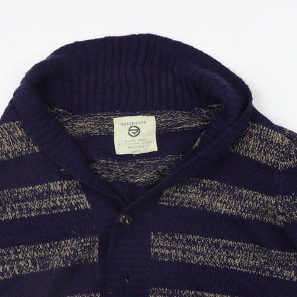 Rivington Womens Blue Striped  Cardigan Jumper Size S