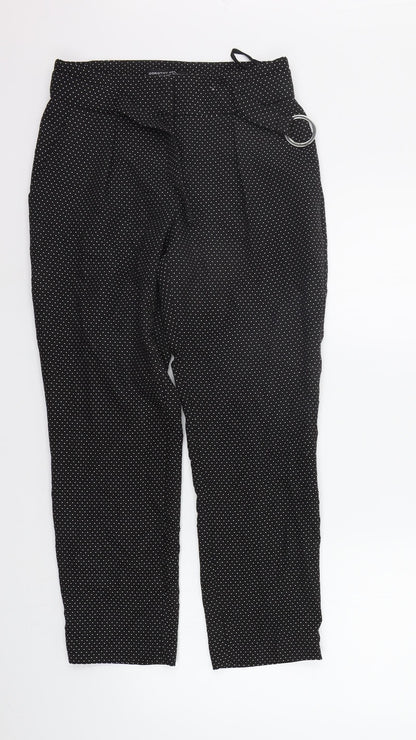 Dorothy Perkins Womens Black Polka Dot  Trousers  Size 8 L25 in