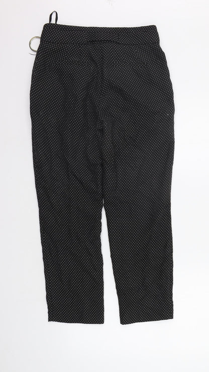 Dorothy Perkins Womens Black Polka Dot  Trousers  Size 8 L25 in