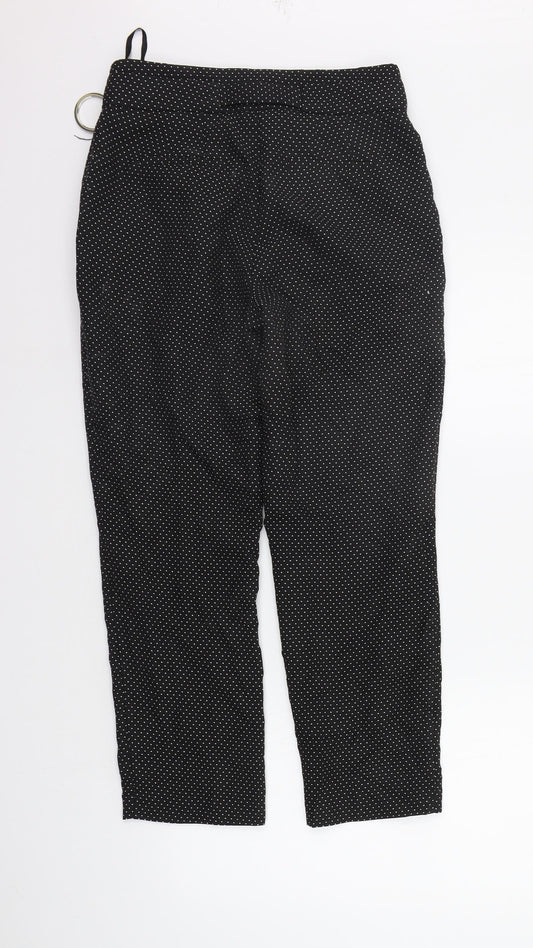 Dorothy Perkins Womens Black Polka Dot  Trousers  Size 8 L25 in