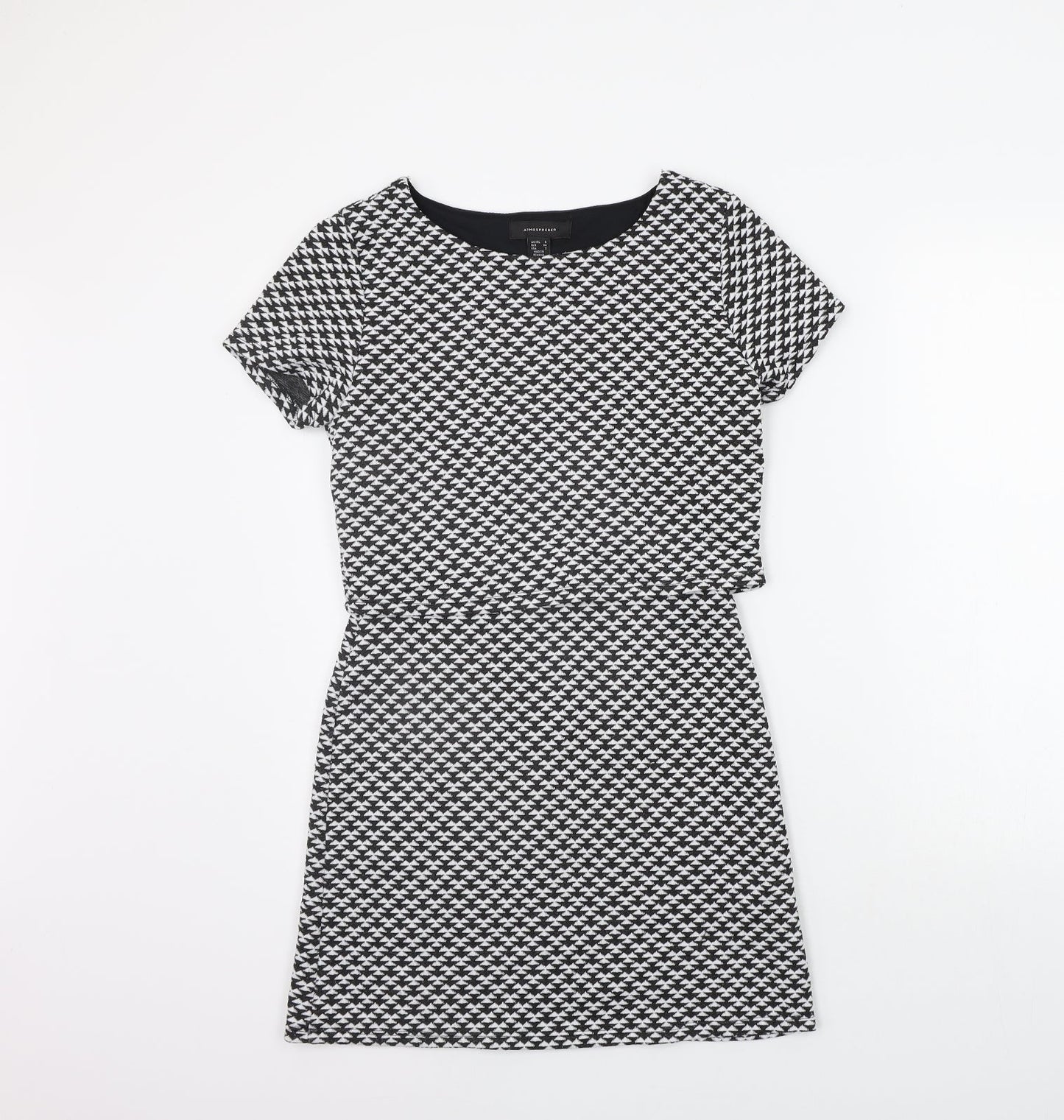 Atmosphere Womens Black Geometric  A-Line  Size 6