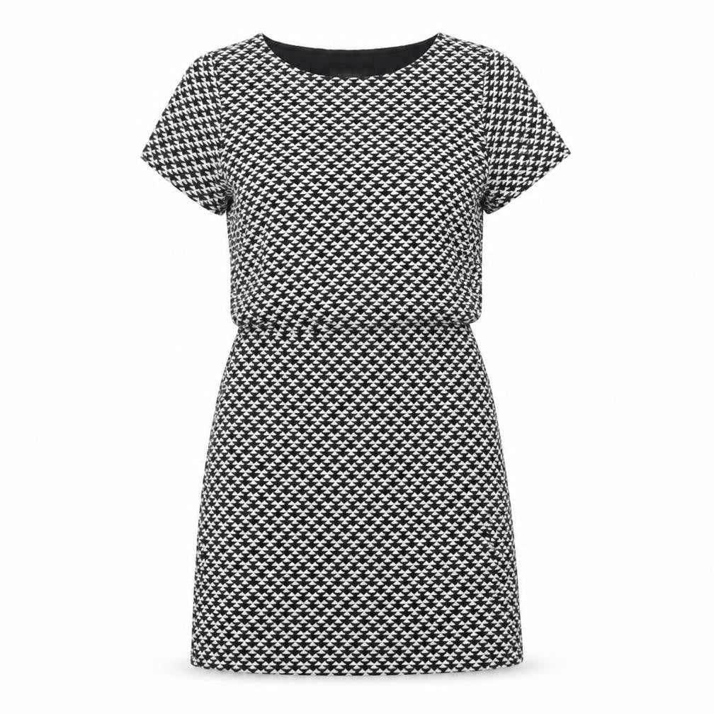 Atmosphere Womens Black Geometric  A-Line  Size 6