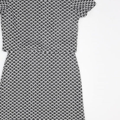 Atmosphere Womens Black Geometric  A-Line  Size 6