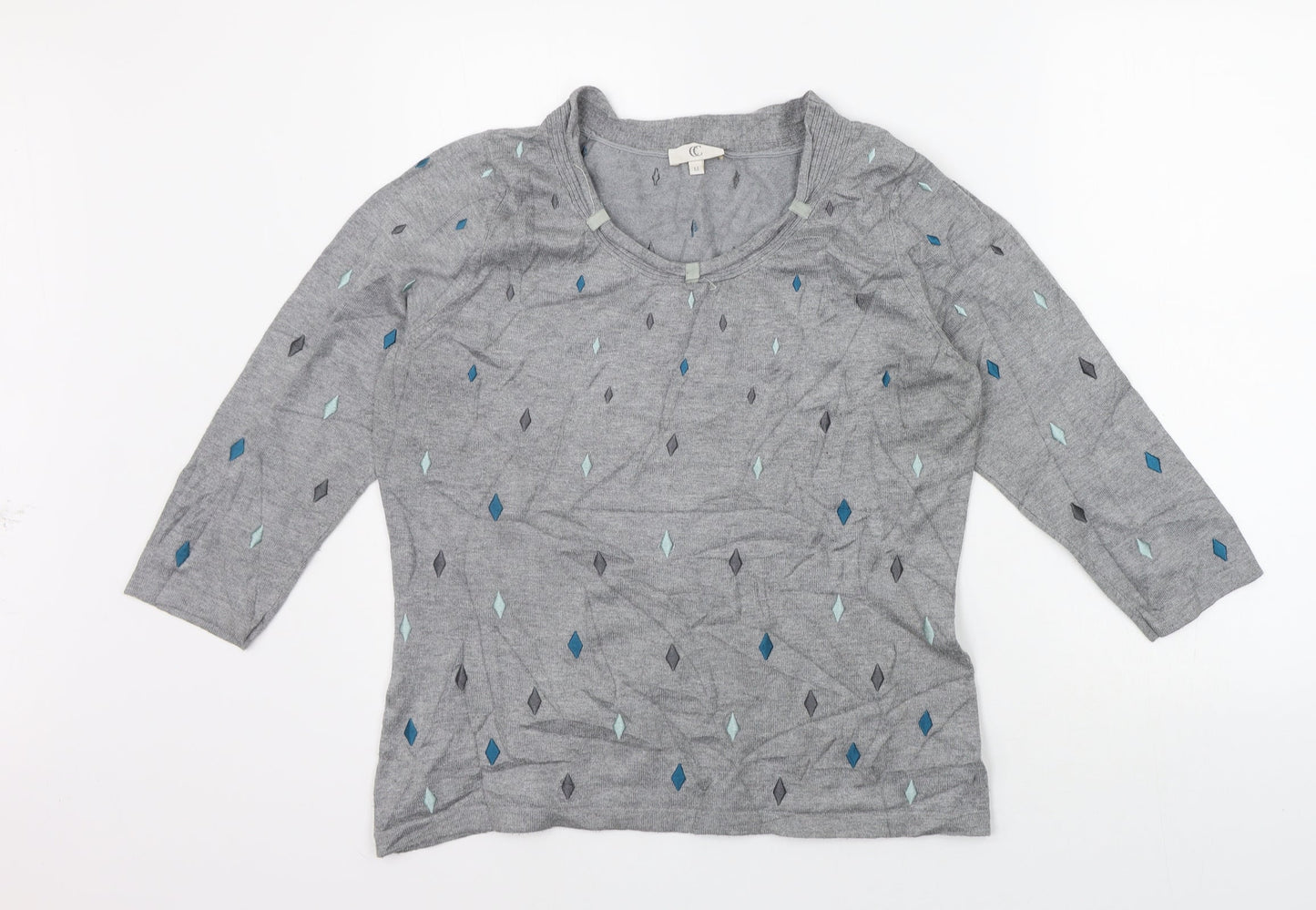 Womens UK Size M county casual Grey Pullover Jumper