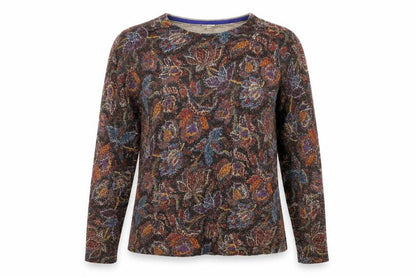 Womens UK Size XS EAST Brown Henley Jumper