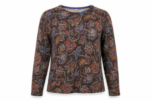 Womens UK Size XS EAST Brown Henley Jumper