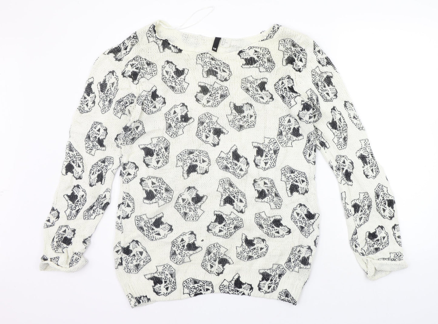 Womens UK Size M Warehouse White Pullover Jumper