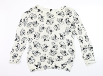Womens UK Size M Warehouse White Pullover Jumper