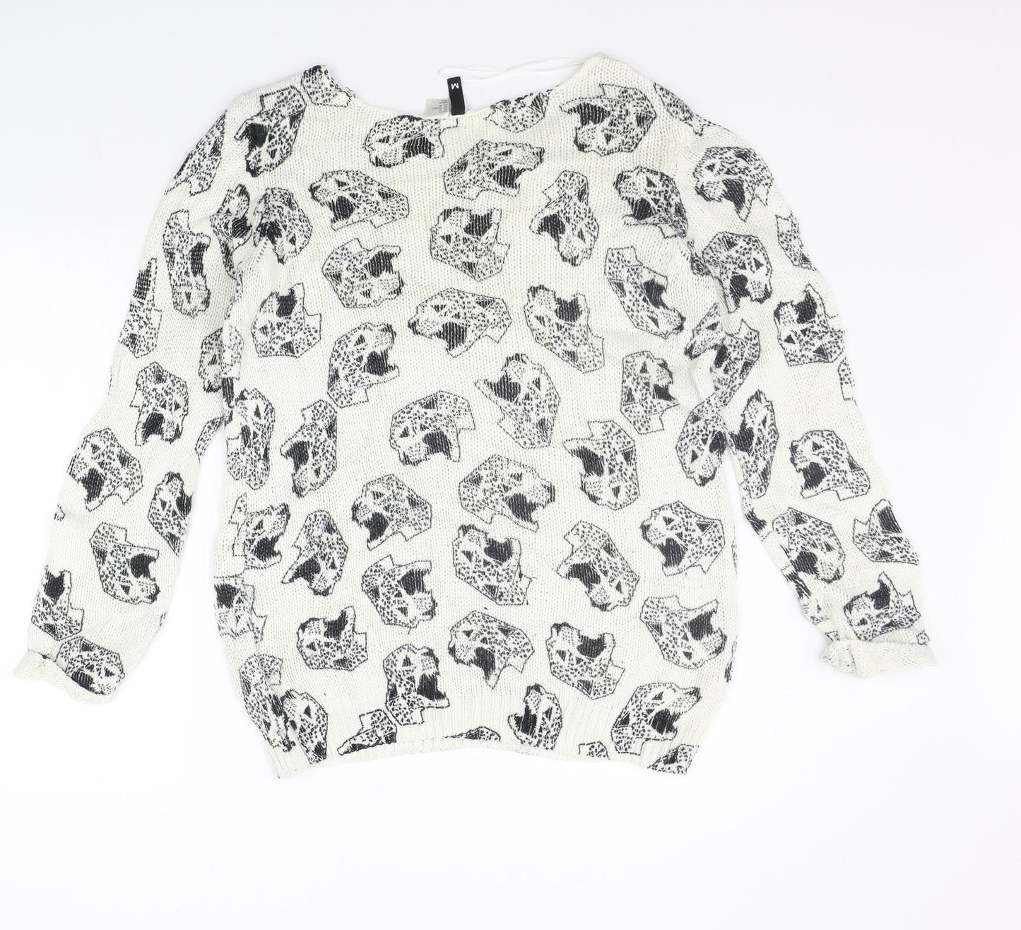 Womens UK Size M Warehouse White Pullover Jumper