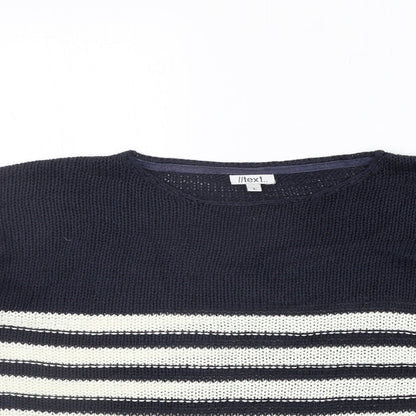/text Womens Blue Striped  Pullover Jumper Size L