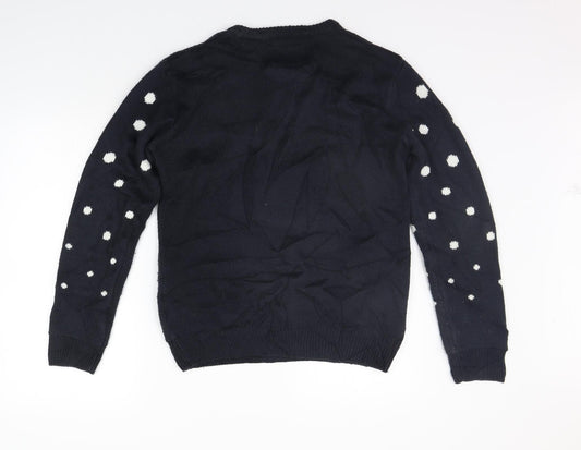 Ceader wood state Mens Black   Henley Jumper Size S  - CHRISTMAS