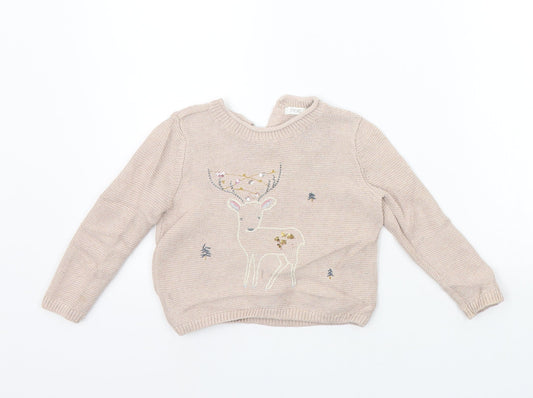 NEXT Girls Beige   Pullover Jumper Size 12-18 Months