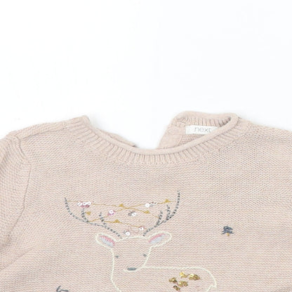 NEXT Girls Beige   Pullover Jumper Size 12-18 Months