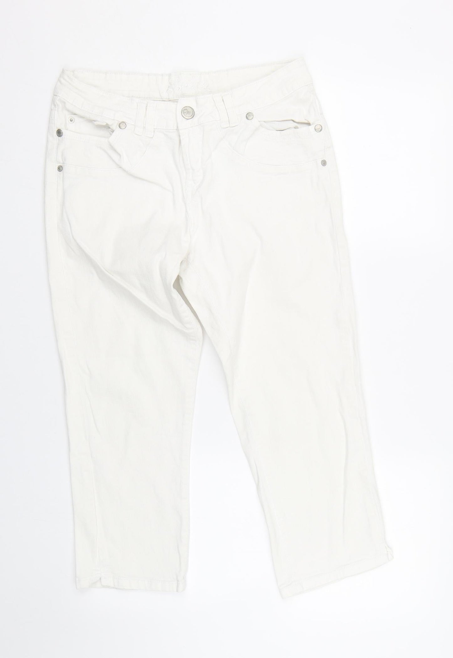 Cherokee Womens White  Denim Cropped Jeans Size 12 L21.5 in