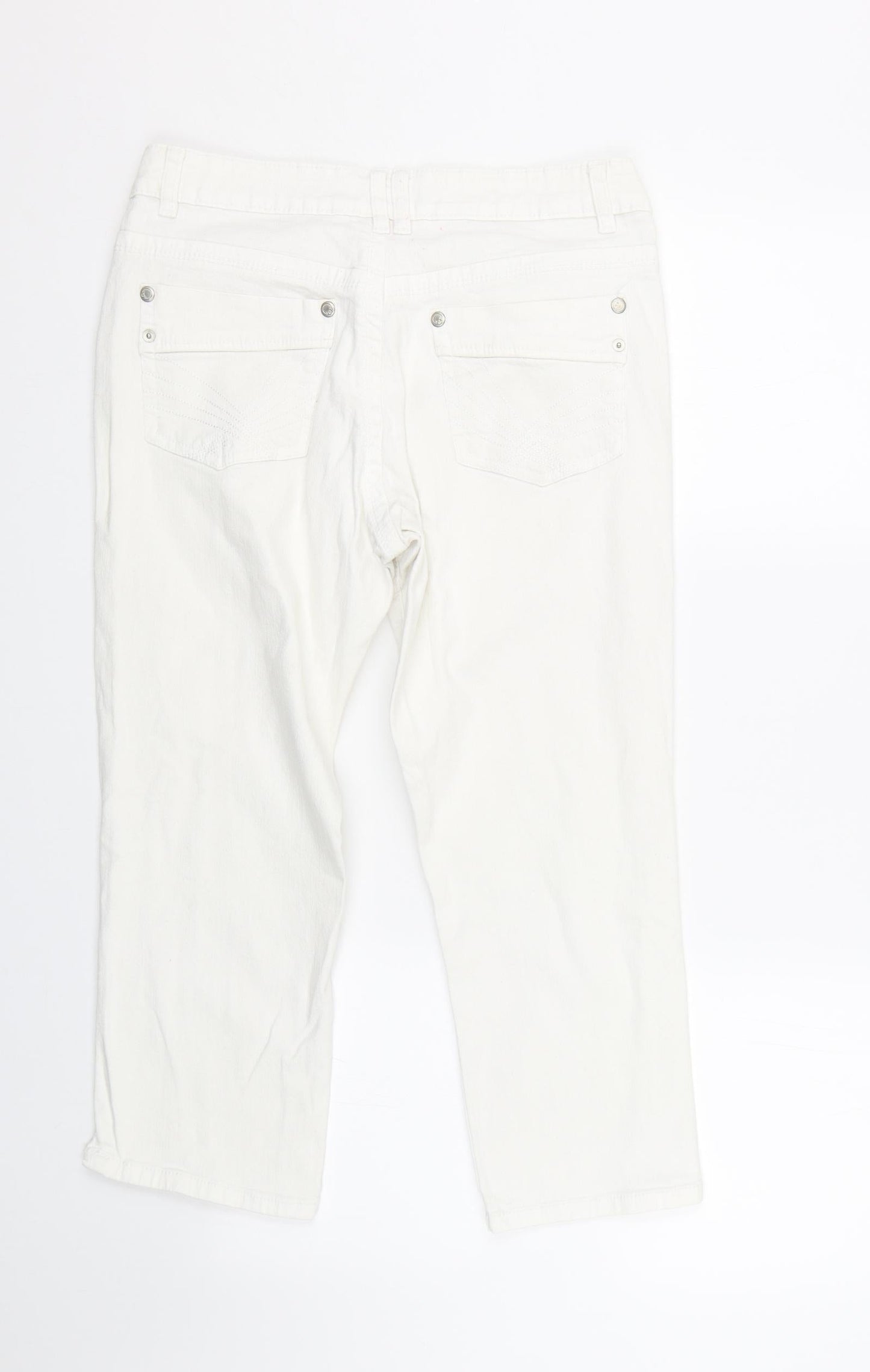 Cherokee Womens White  Denim Cropped Jeans Size 12 L21.5 in