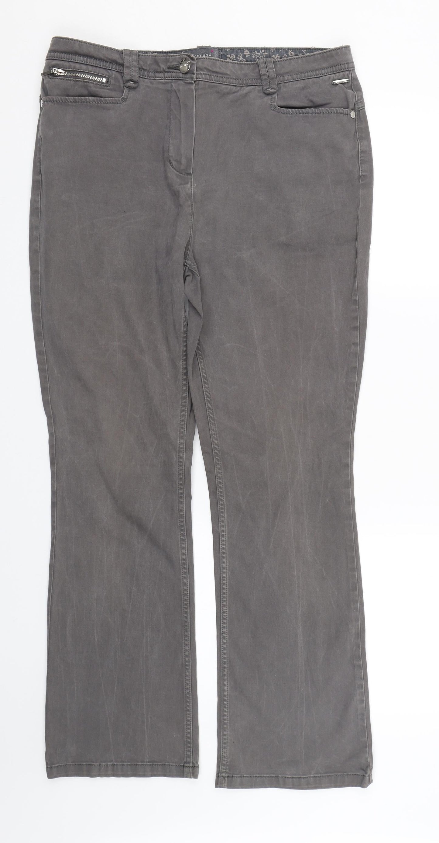 M&S Womens Grey   Trousers  Size 12 L27.5 in