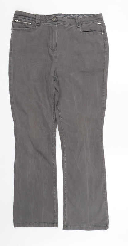 M&S Womens Grey   Trousers  Size 12 L27.5 in