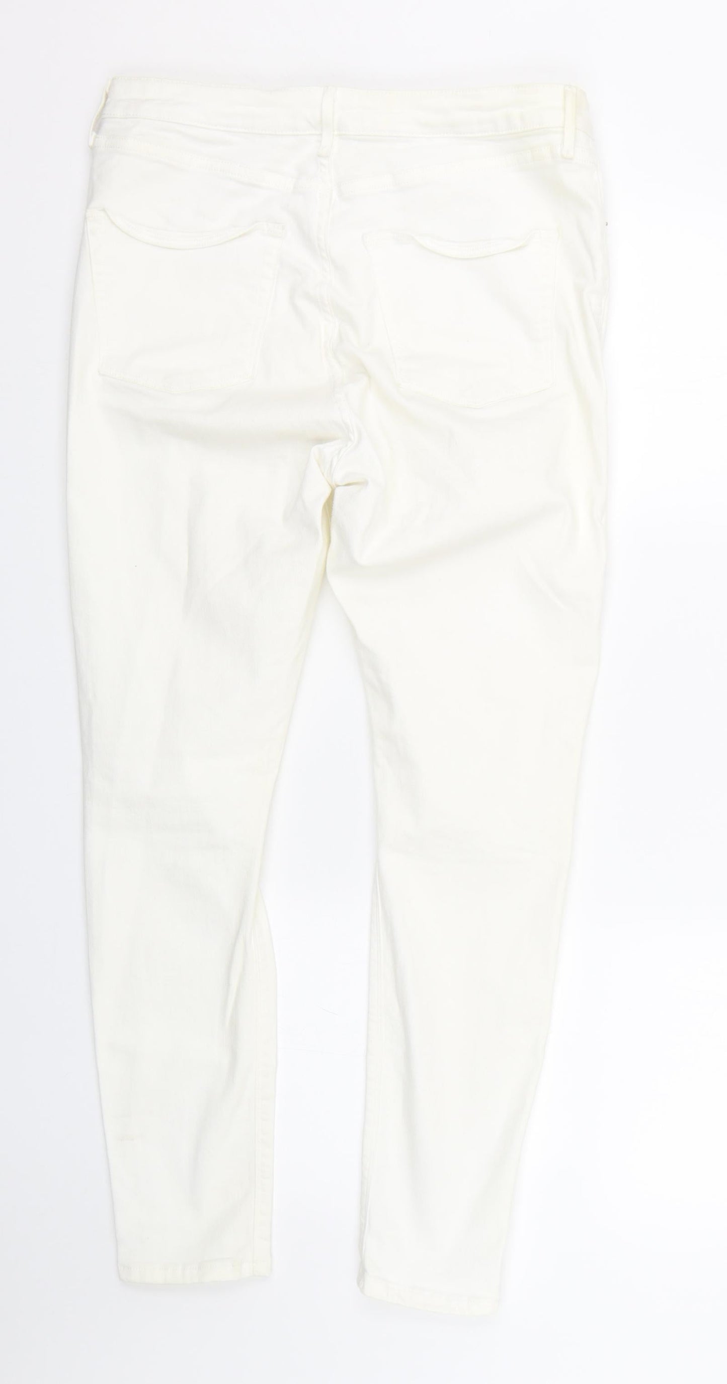 Topshop Womens White  Denim Skinny Jeans Size 34 L26 in