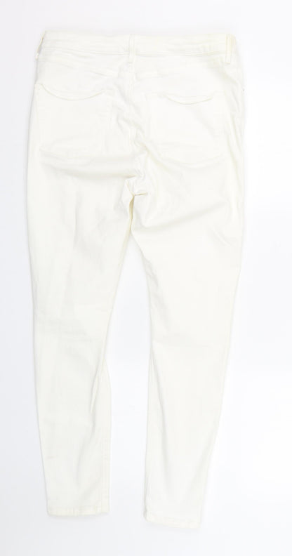 Topshop Womens White  Denim Skinny Jeans Size 34 L26 in