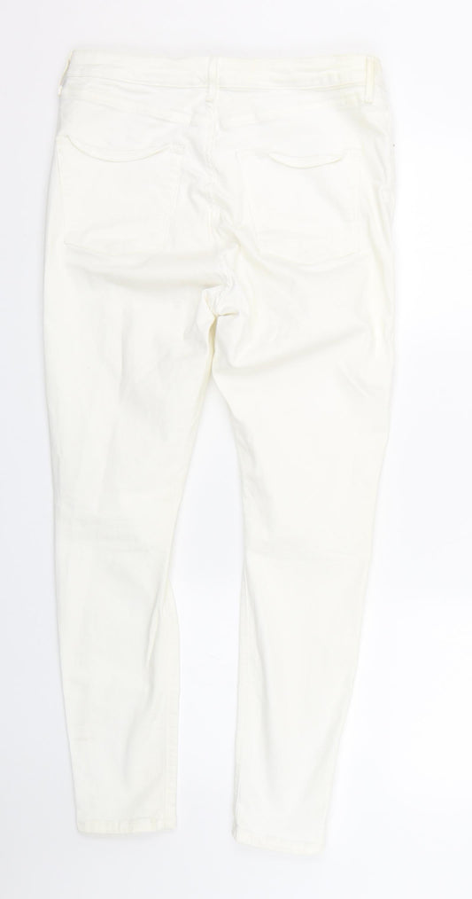 Topshop Womens White  Denim Skinny Jeans Size 34 L26 in