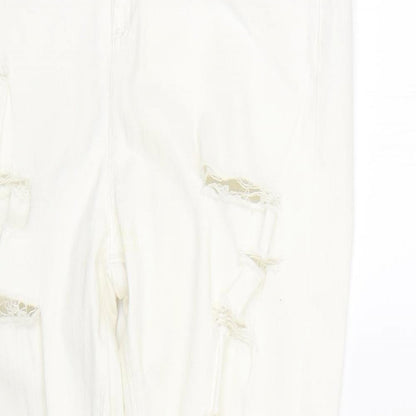 Topshop Womens White  Denim Skinny Jeans Size 34 L26 in