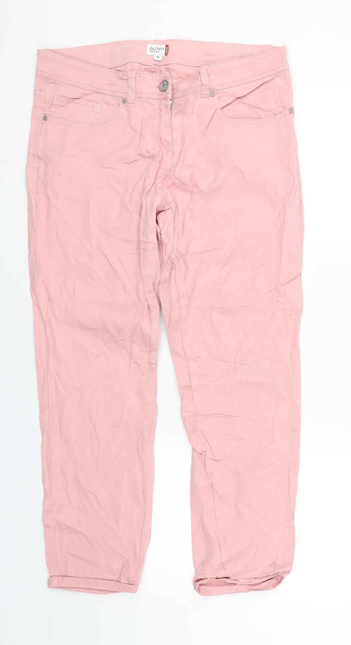 Outfit Fashion Womens Pink  Denim Straight Jeans Size 38 L24 in
