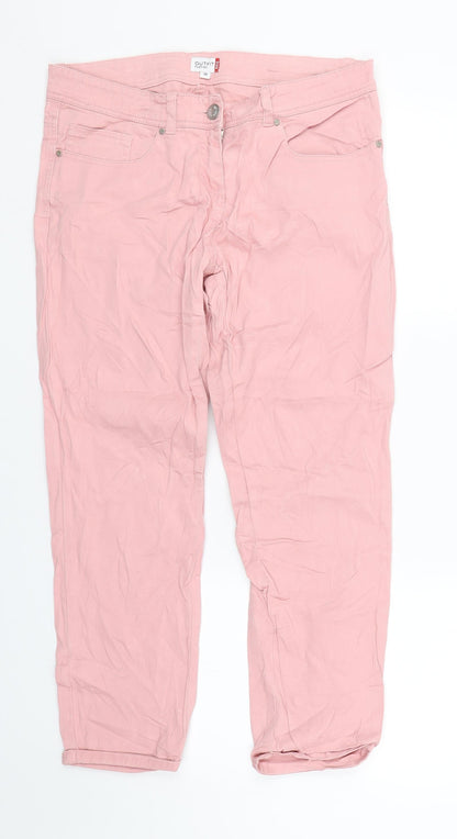 Outfit Fashion Womens Pink  Denim Straight Jeans Size 38 L24 in
