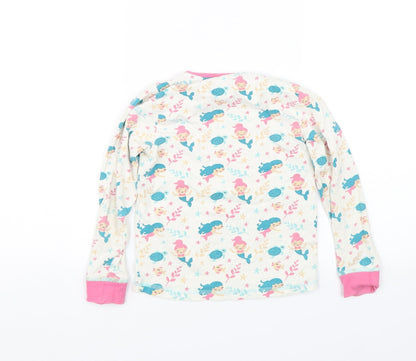 Lily and Dan Girls White Floral  Top Pyjama Top Size 7-8 Years  - Mermaids