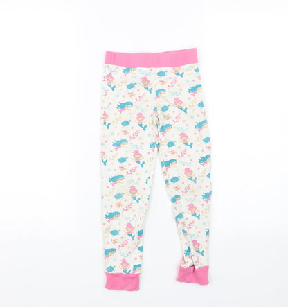 Lily & Dan Girls White Floral   Pyjama Pants Size 7-8 Years  - mermaids