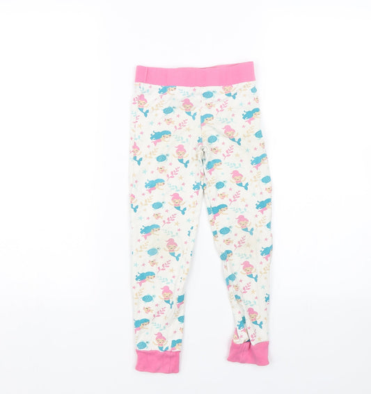 Lily & Dan Girls White Floral   Pyjama Pants Size 7-8 Years  - mermaids