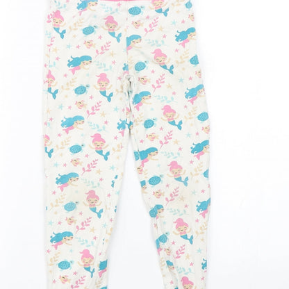 Lily & Dan Girls White Floral   Pyjama Pants Size 7-8 Years  - mermaids