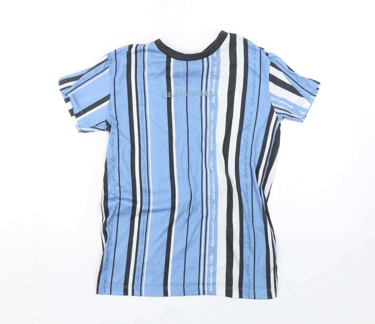 George Boys Blue Striped  Basic T-Shirt Size 9-10 Years